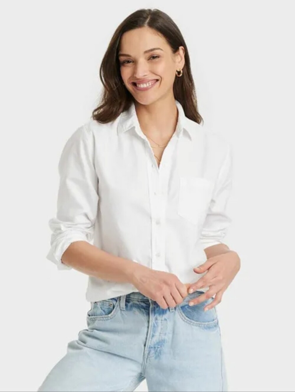 Universal Thread White Women's Button-Down Shirt